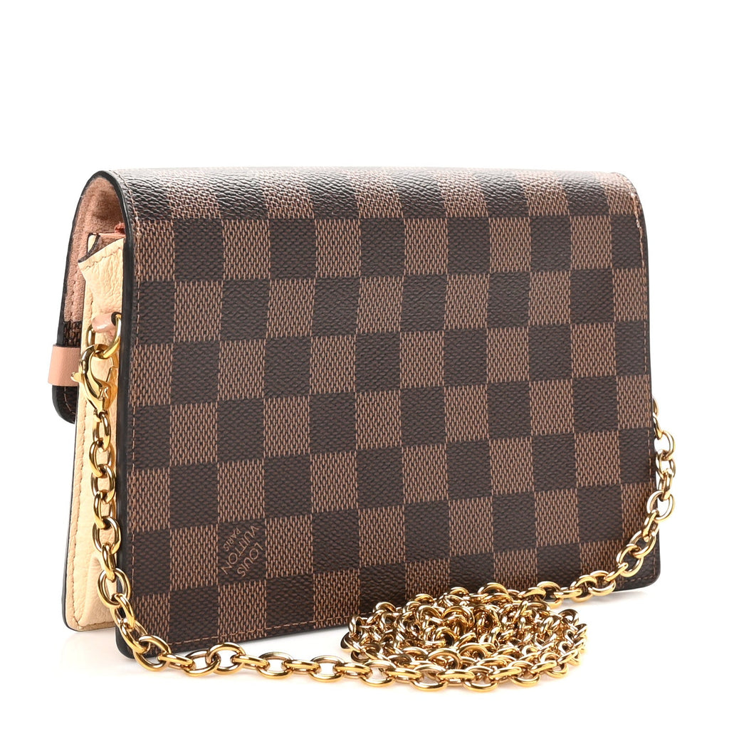 Damier Ebene Vavin Chain Wallet Creme