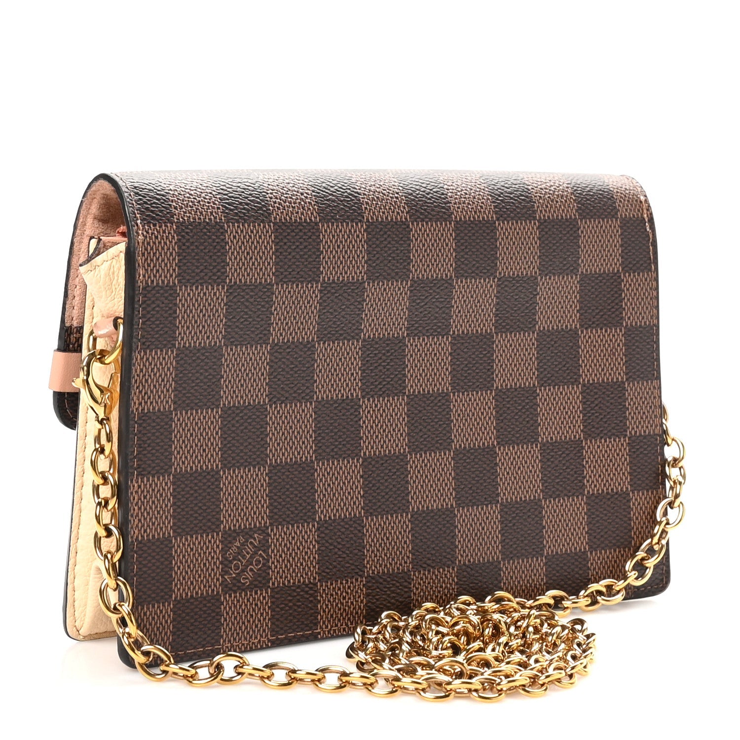 Damier Ebene Vavin Chain Wallet Creme