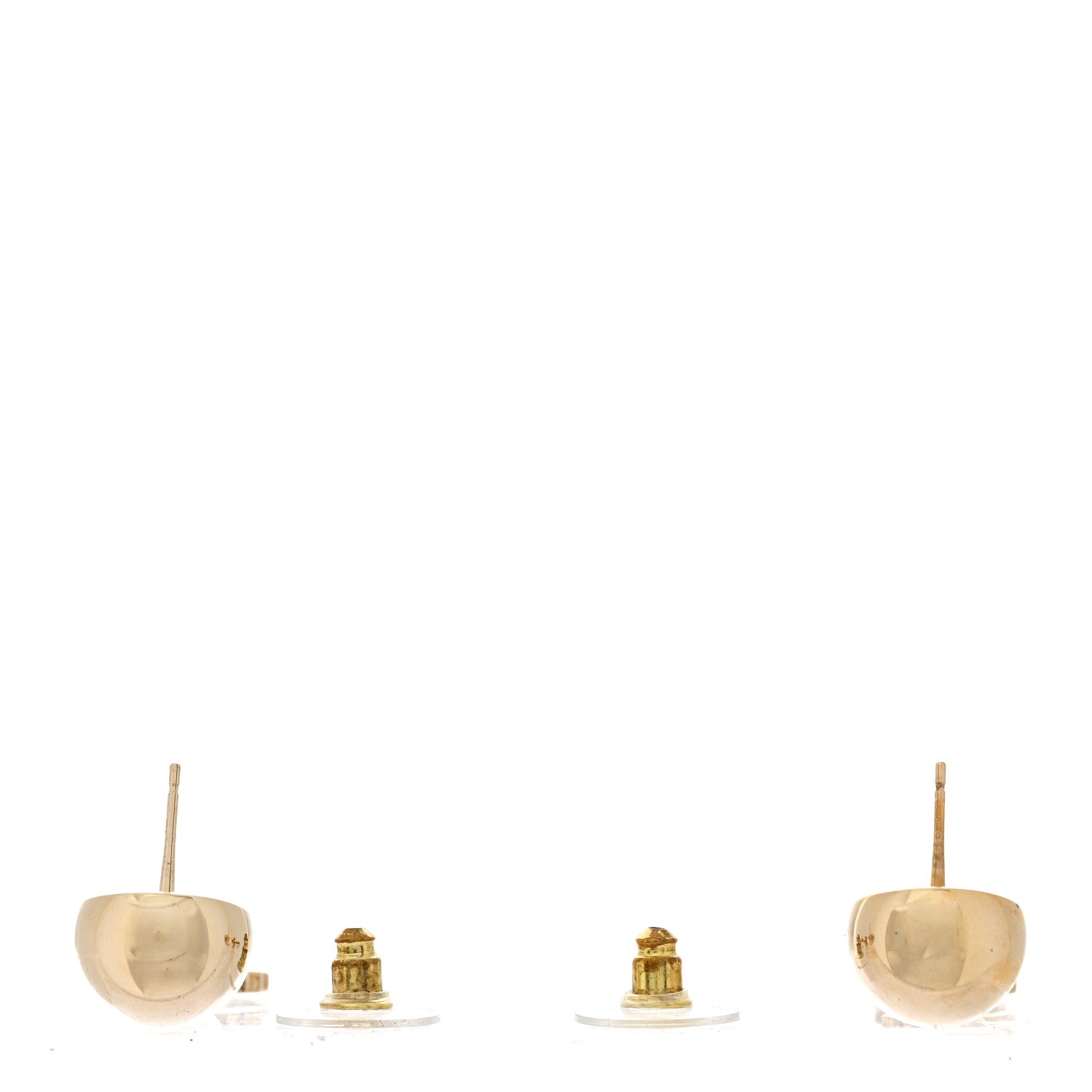 Metal CC Drop Earrings Gold