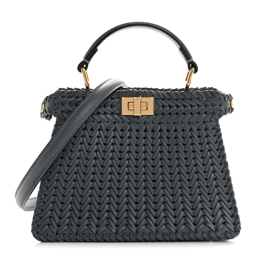 Vitello King Shiny Nappa Intreccio Petite Peekaboo I SEE U Satchel  Tempesta