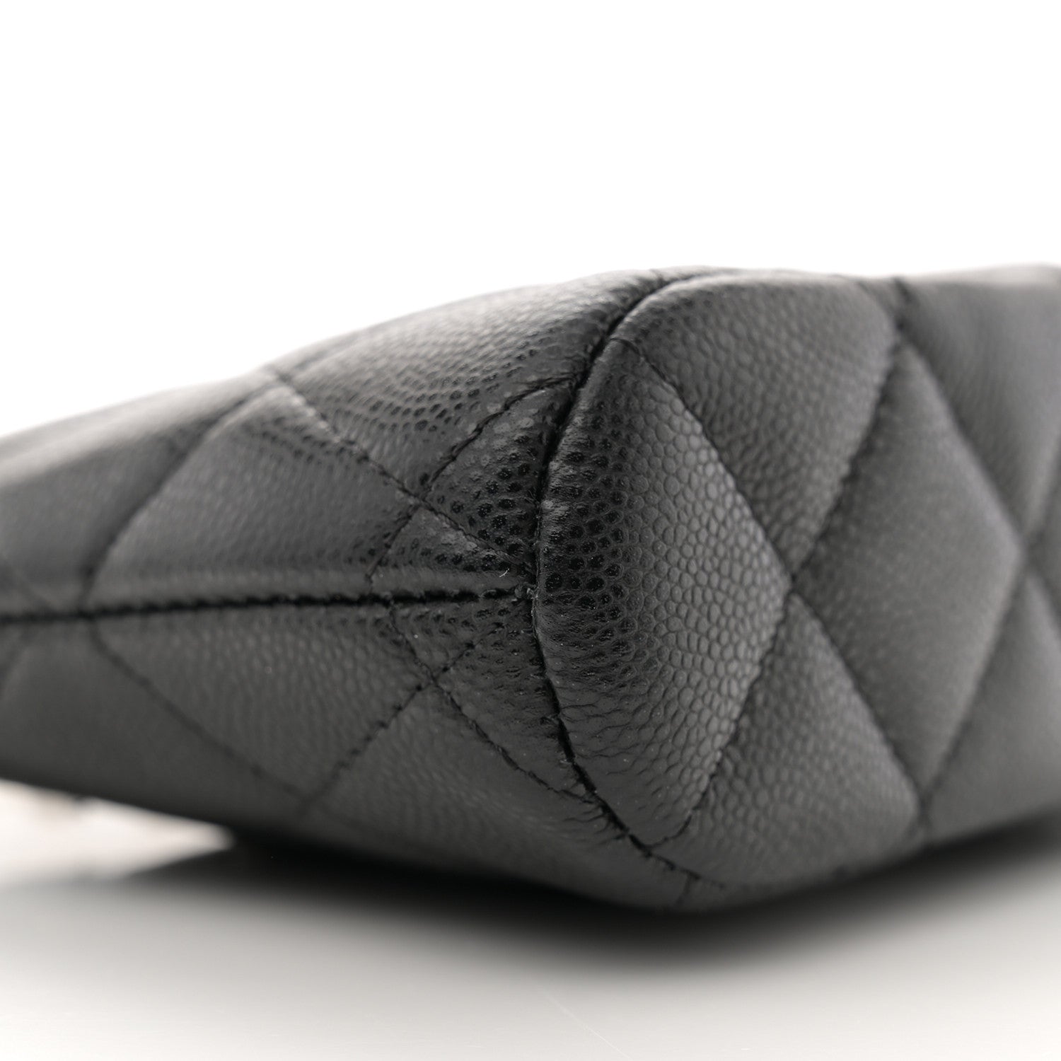 Caviar Quilted Classic Clutch with Chain Black