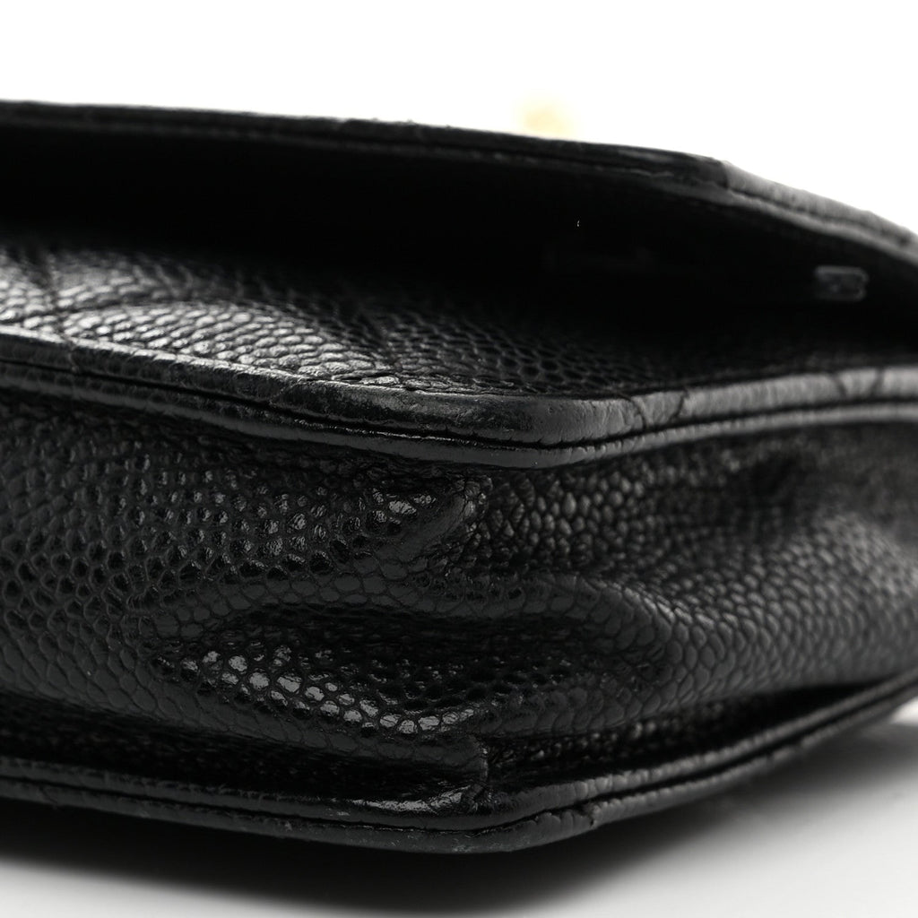 Caviar Quilted Wallet On Chain WOC Black