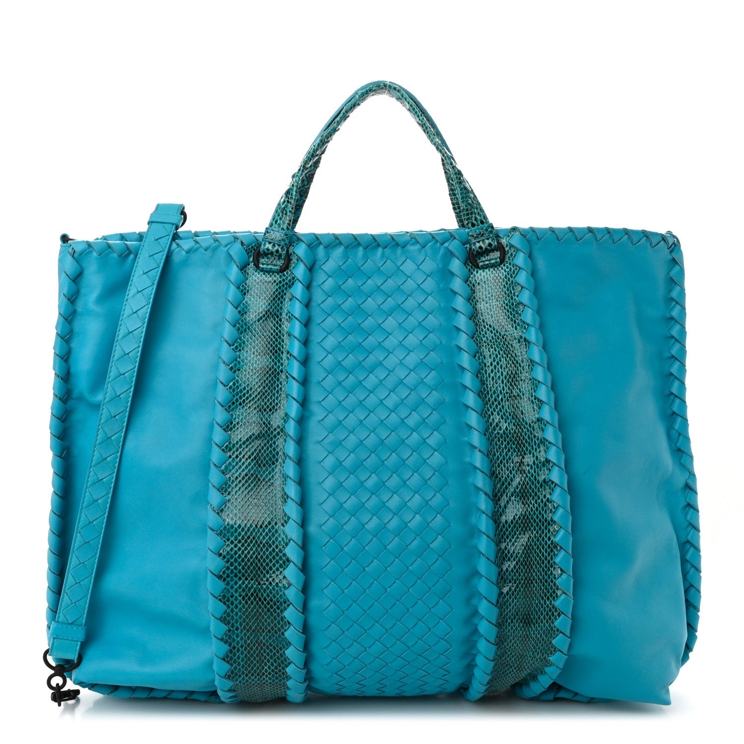 Nappa Intrecciato Ayers Convertible Tote Turquoise