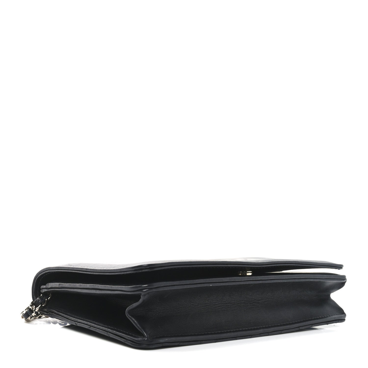 Lambskin Quilted Timeless CC Wallet On Chain WOC Black