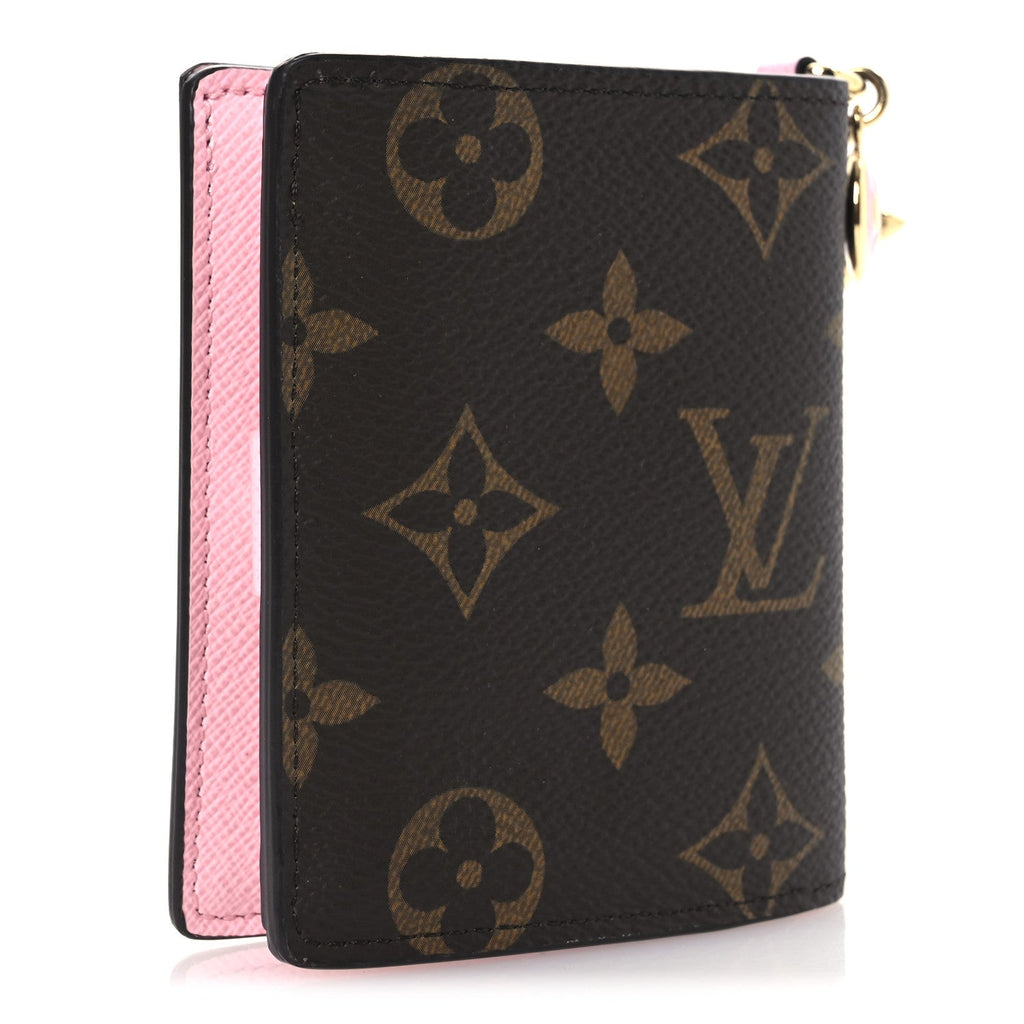 Monogram LV Charms Pocket Wallet Cotton Candy
