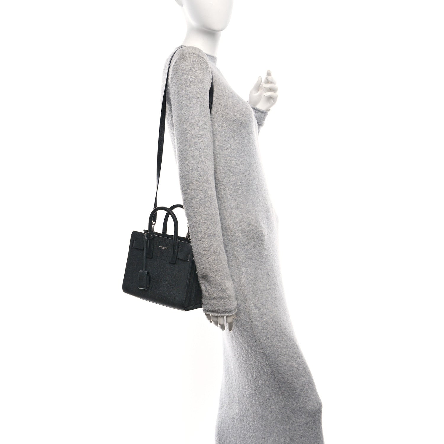 Grained Calfskin Nano Sac De Jour Black