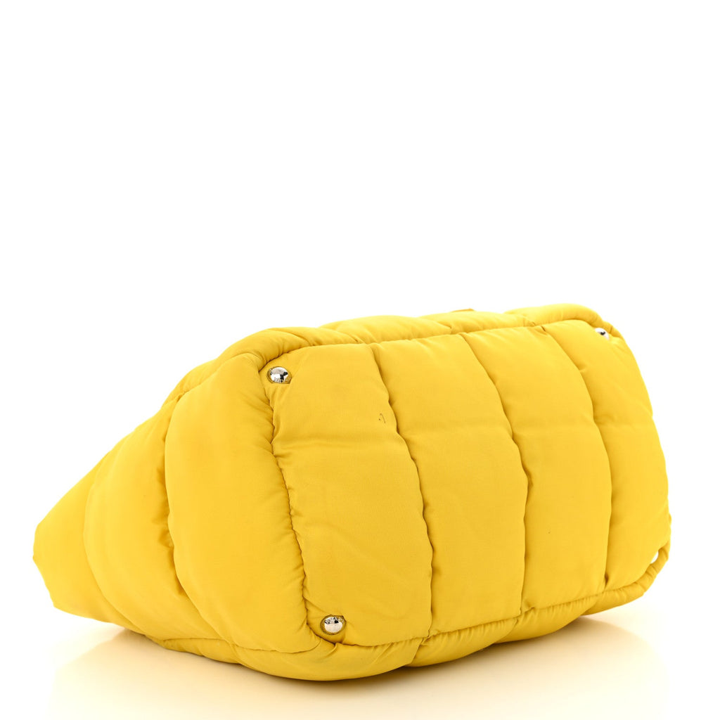 Tessuto Nylon Quilted Bomber Tote Giallo