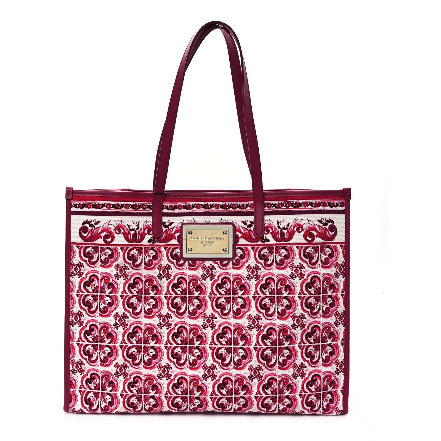 Canvas Large Shopper Tote Fucsia Multicolor