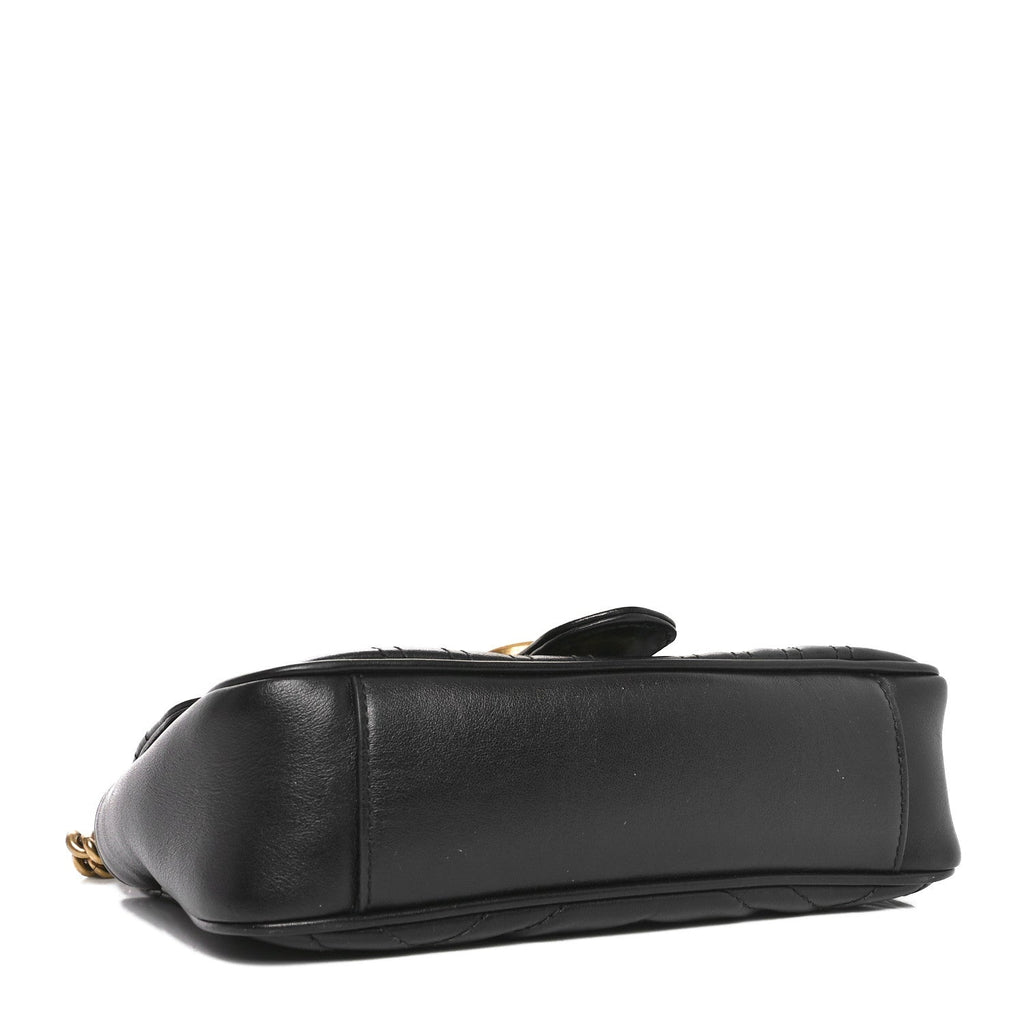 Calfskin Matelasse Mini GG Marmont Shoulder Bag Black