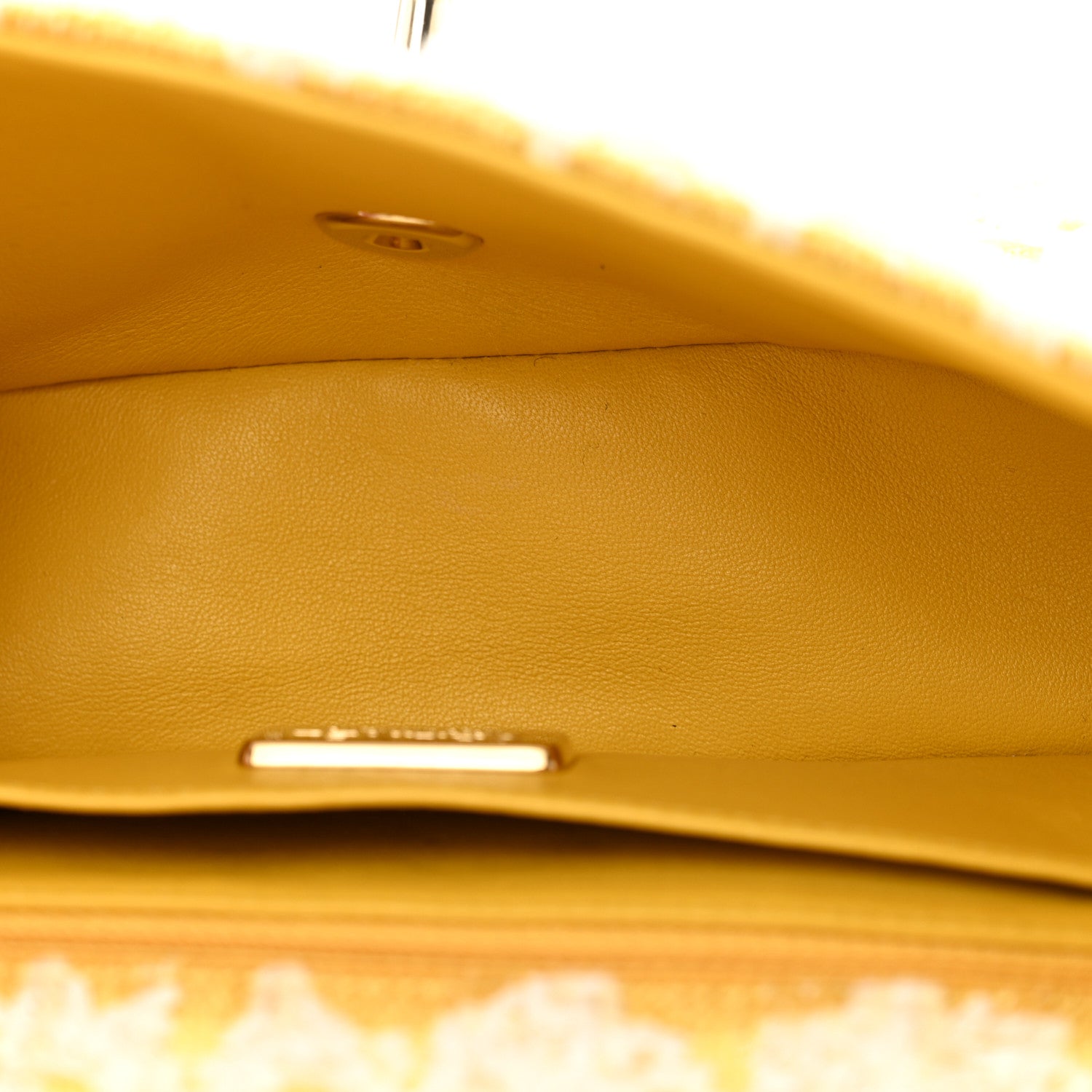 Tweed Beaded Mini Rectangular Flap Yellow White