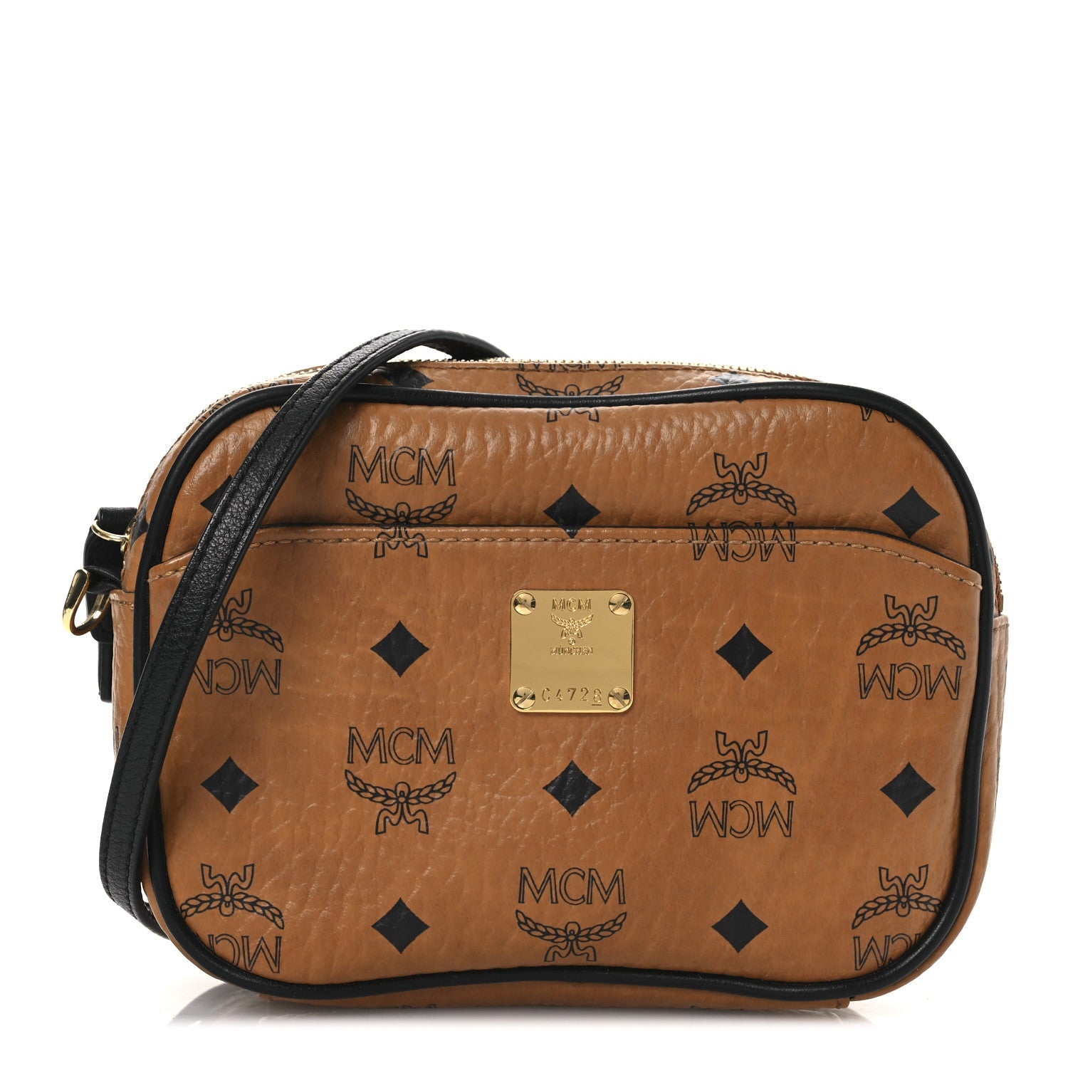 Visetos Mini Camera Crossbody Bag Cognac