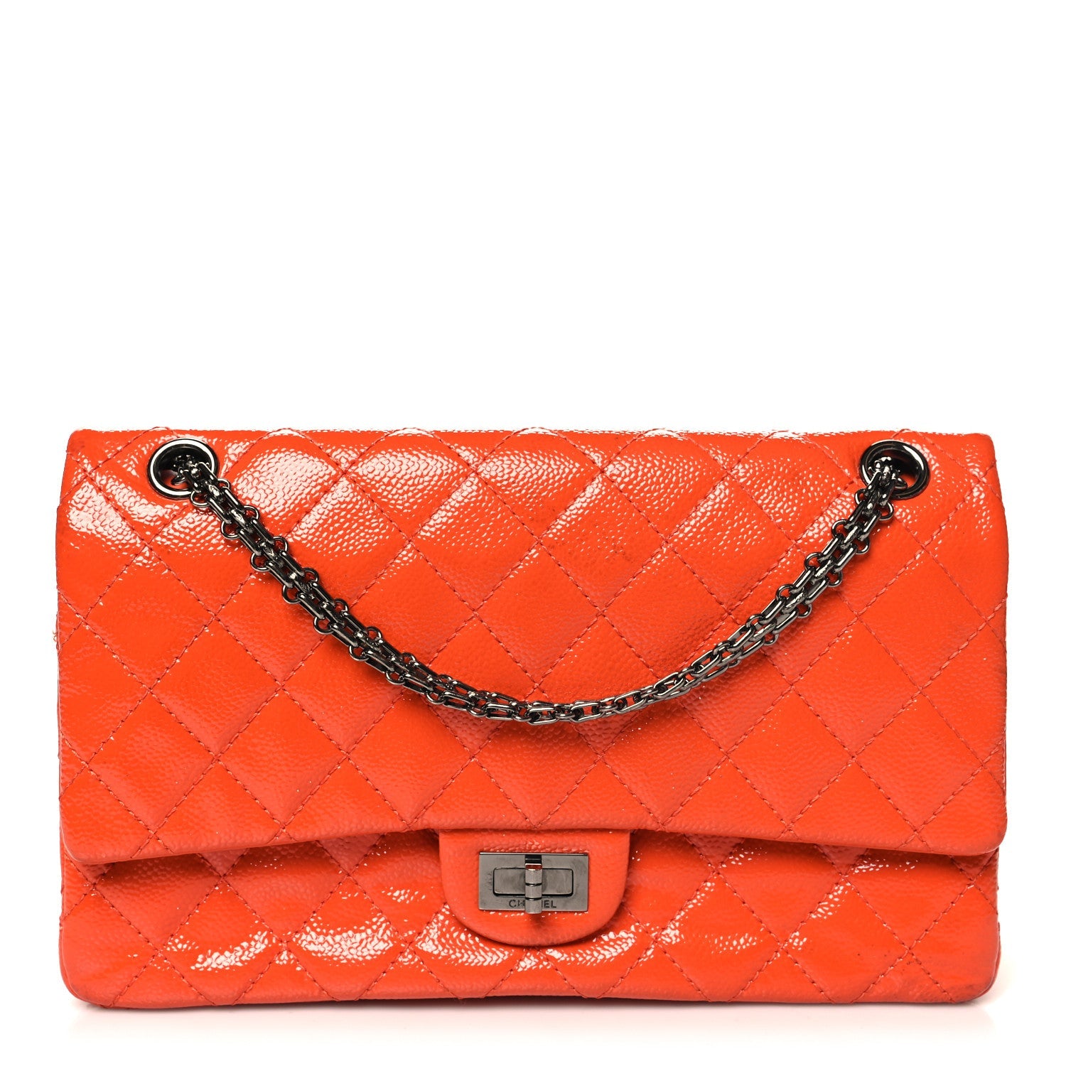 Patent Caviar Quilted 2.55 Reissue 226 Flap Orange