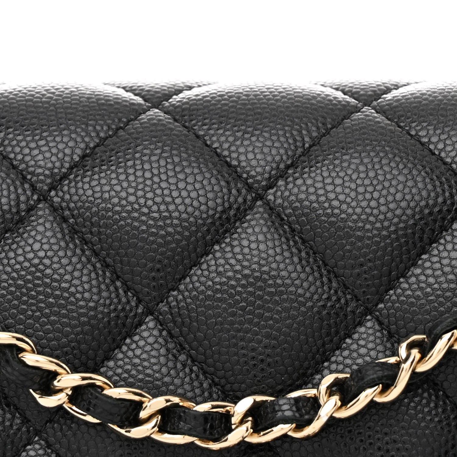 Caviar Quilted Coco Candy Wallet On Chain WOC Black