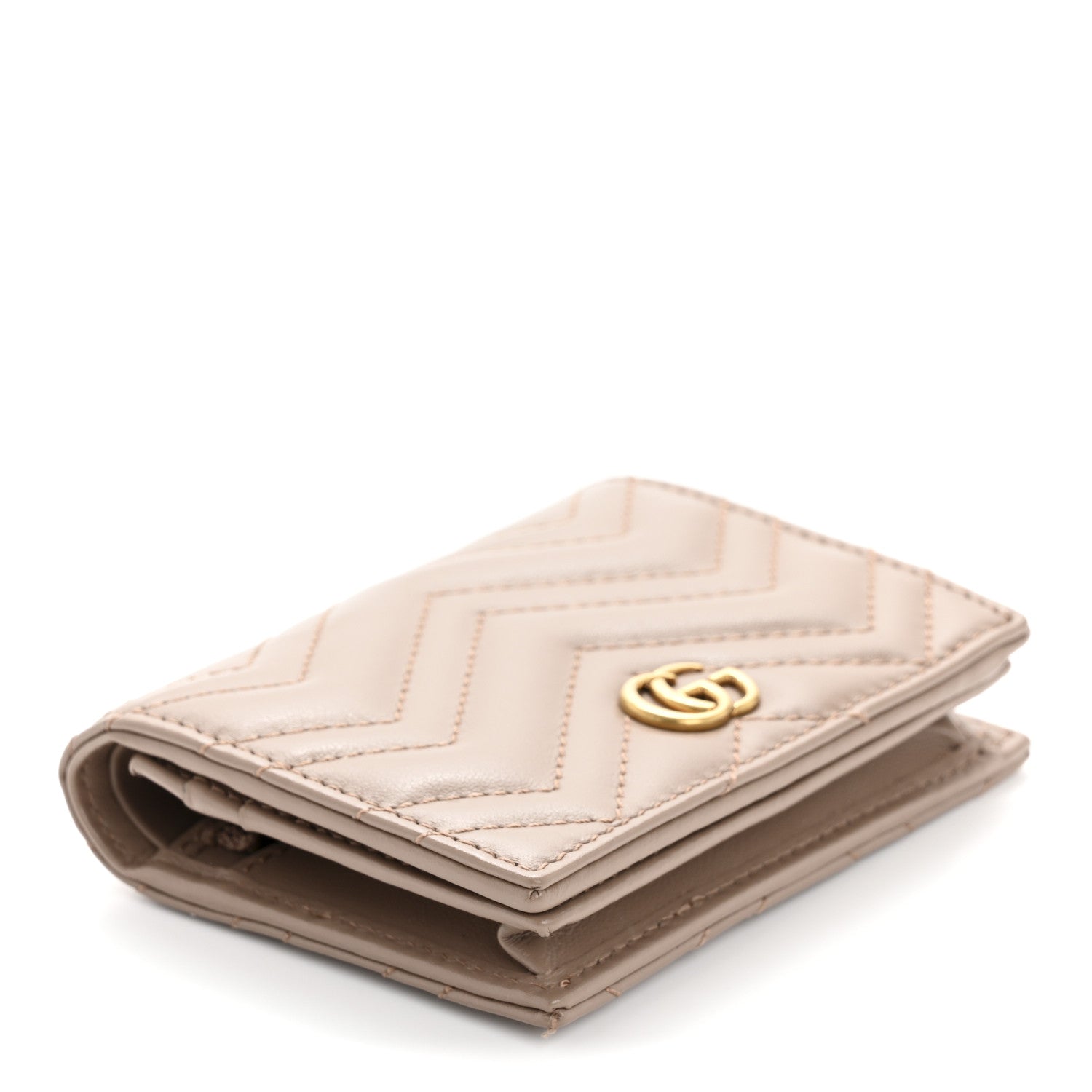 Calfskin Matelasse GG Marmont  Case Wallet Porcelain Rose