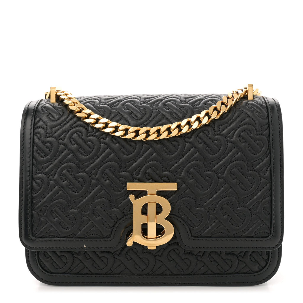 Calfskin Monogram Embossed Small TB Chain Bag Black