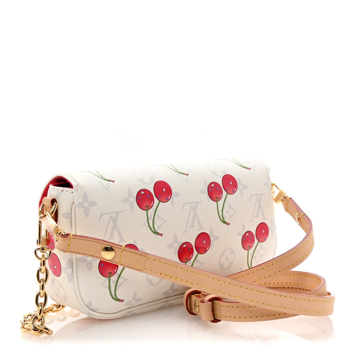 LV X TM Monogram Cerises Ivy Wallet On Chain White