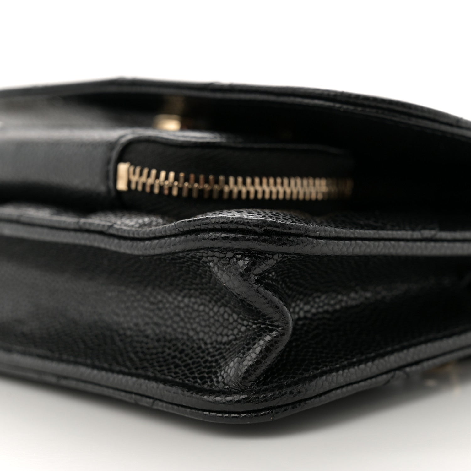 Caviar Quilted Business Affinity Clutch With Chain Black