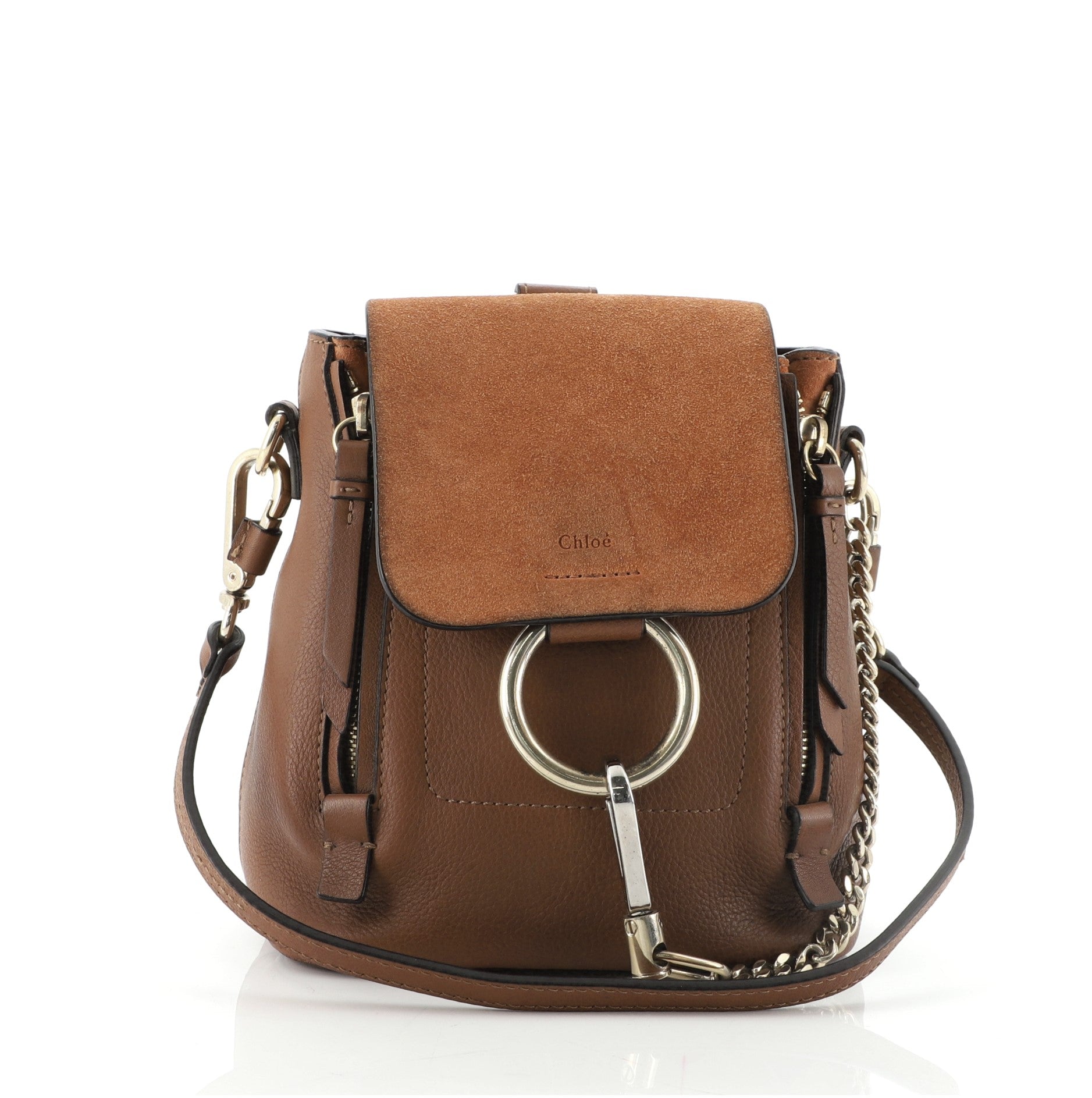 Faye Backpack Leather and Suede Mini