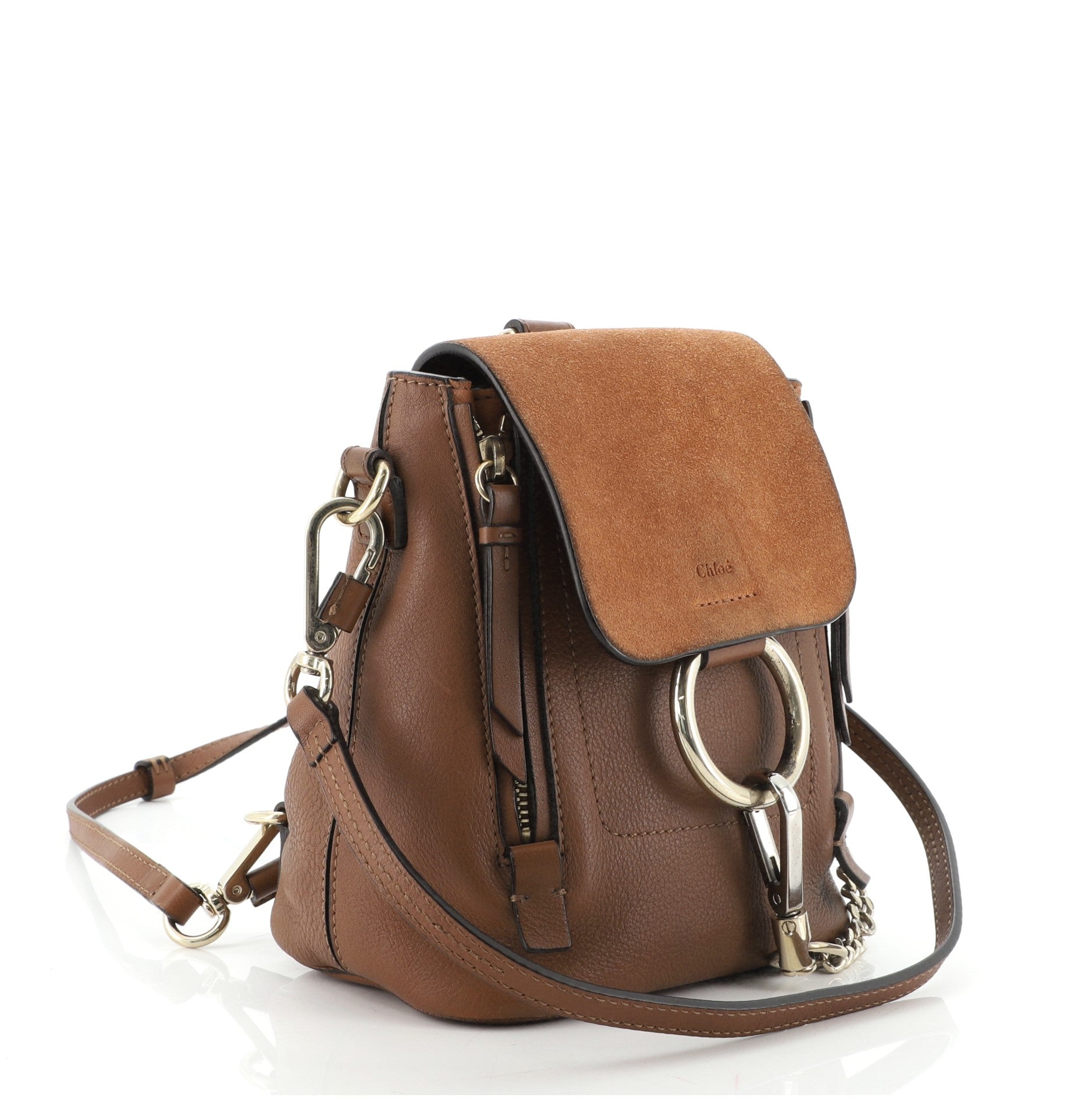 Faye Backpack Leather and Suede Mini