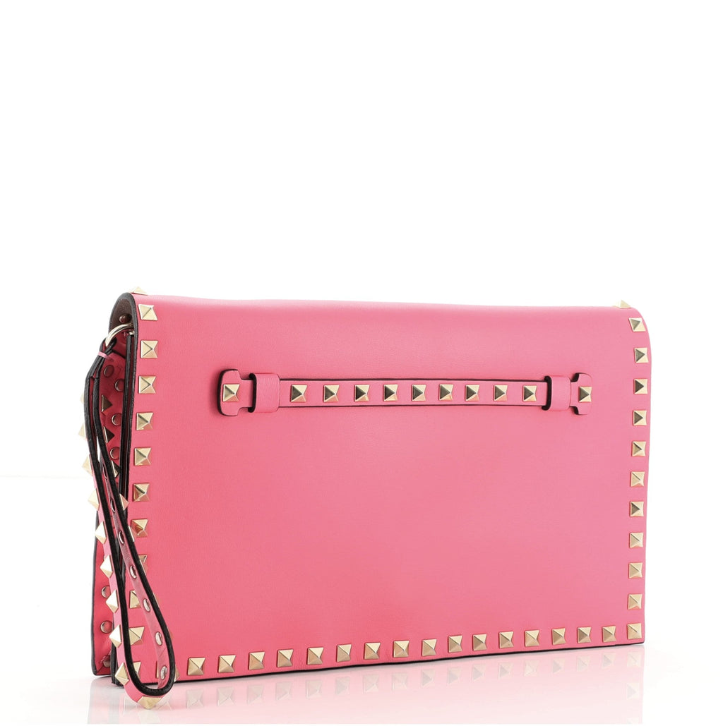 Rockstud Flap Clutch Leather