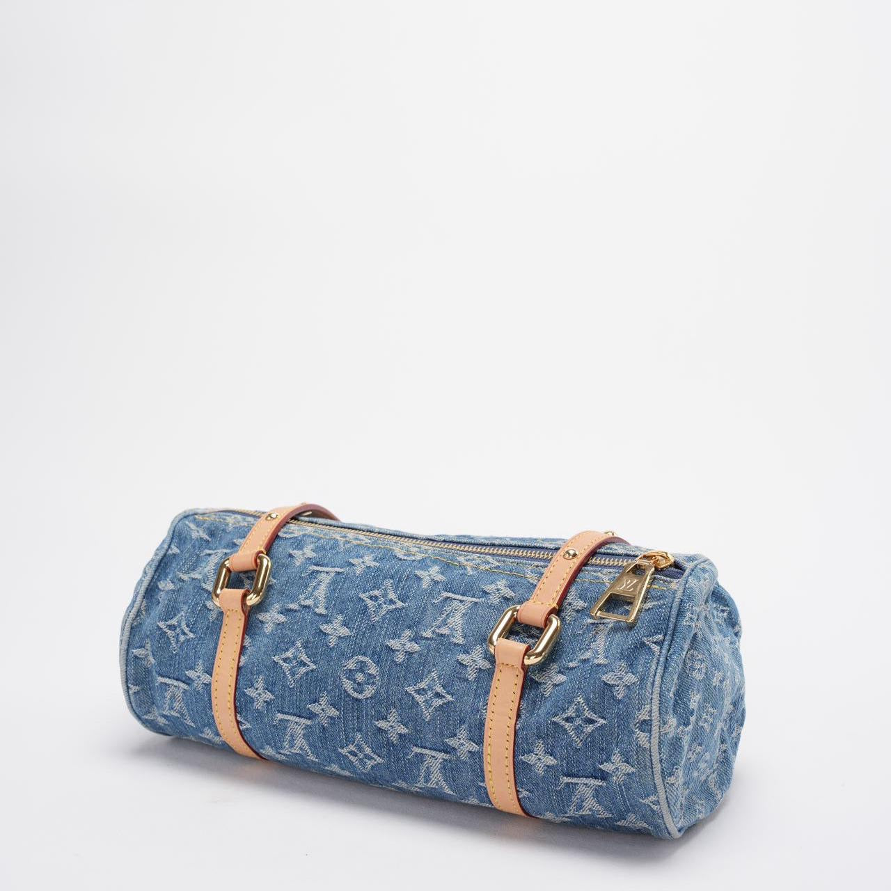 Louis Vuitton Papillon Bag 28cm LV Monogram Denim Papillon Shoulder Bag Blue from 2024