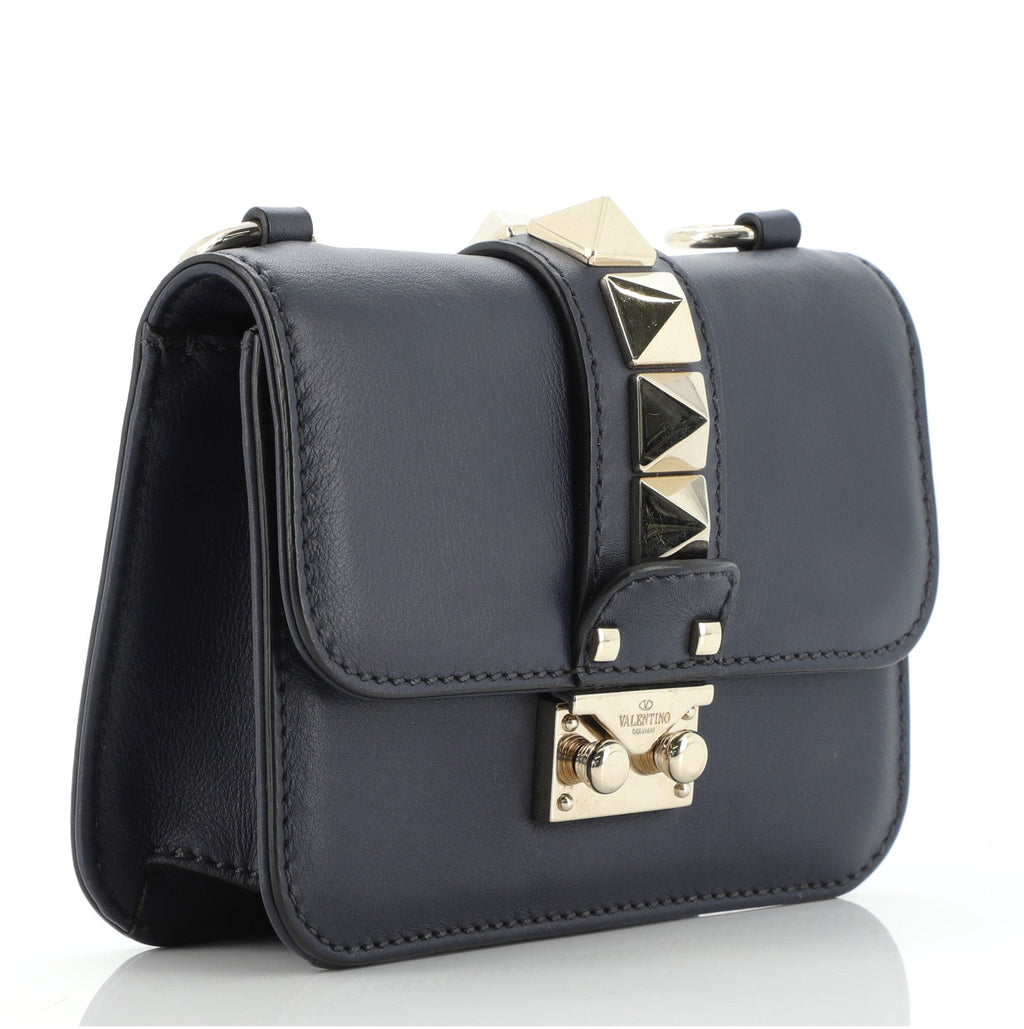 Glam Lock Shoulder Bag Leather Mini