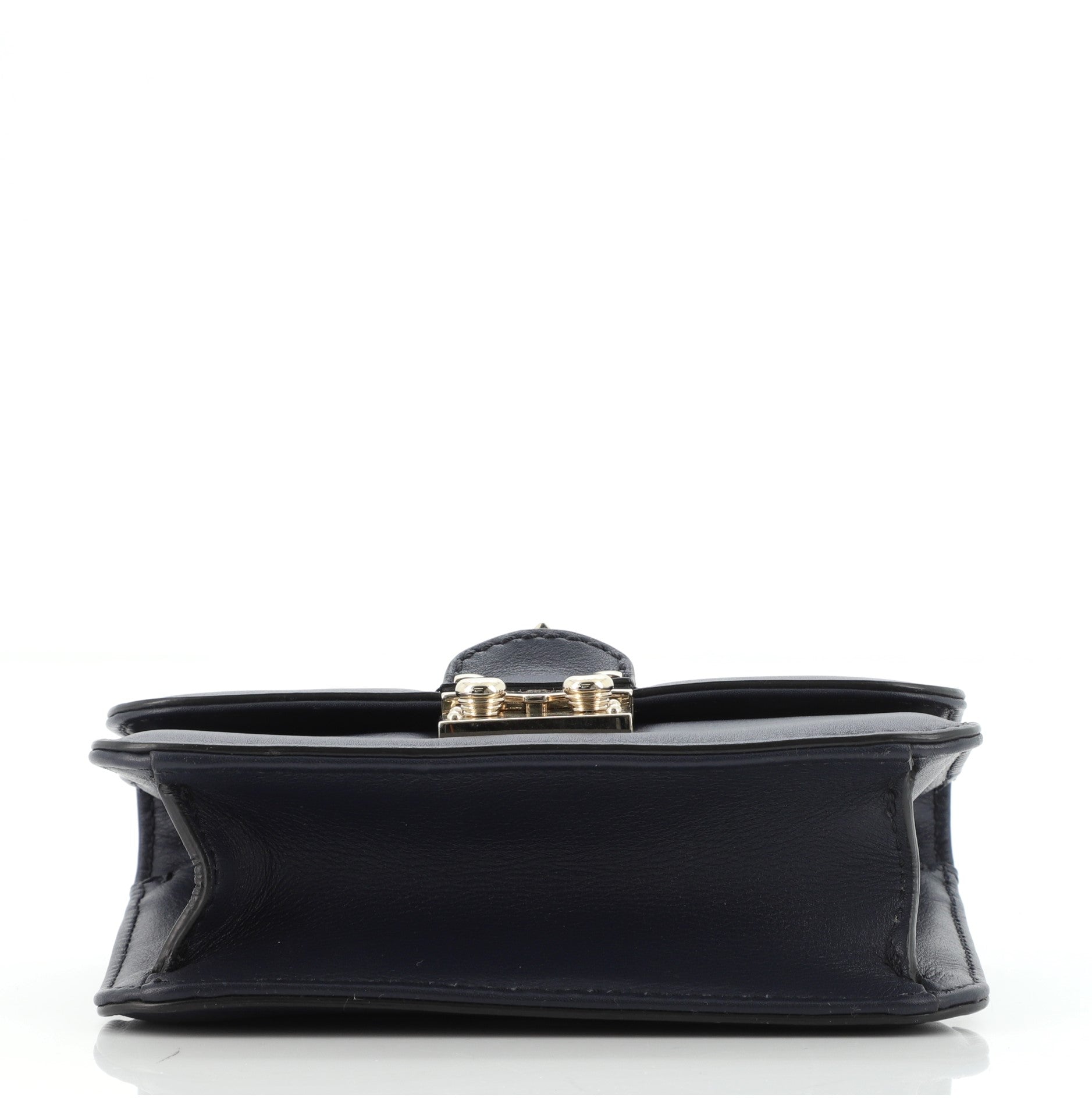 Glam Lock Shoulder Bag Leather Mini