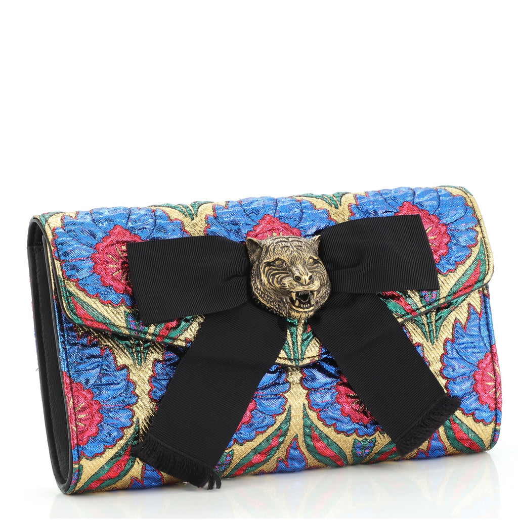 Animalier Broadway Bow Clutch Brocade