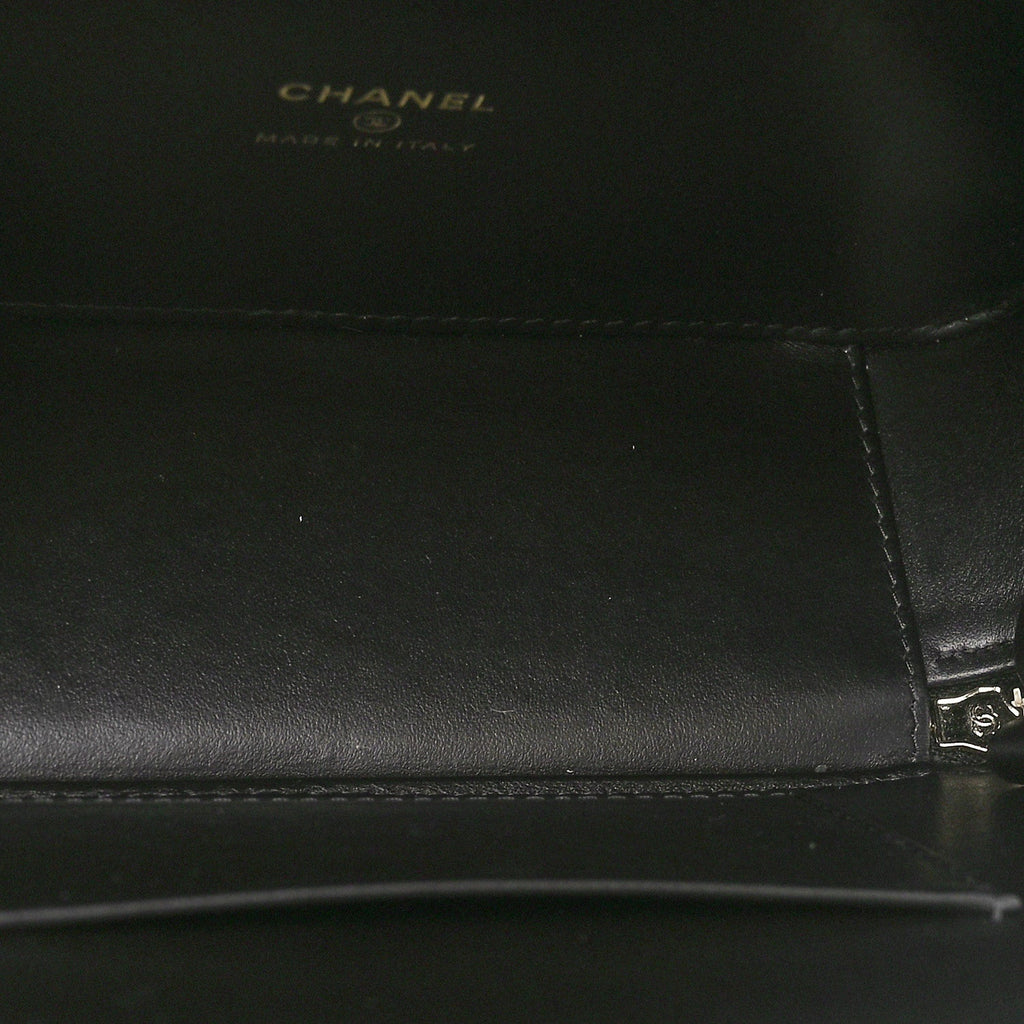 Caviar Quilted Top Handle Vanity Case Black