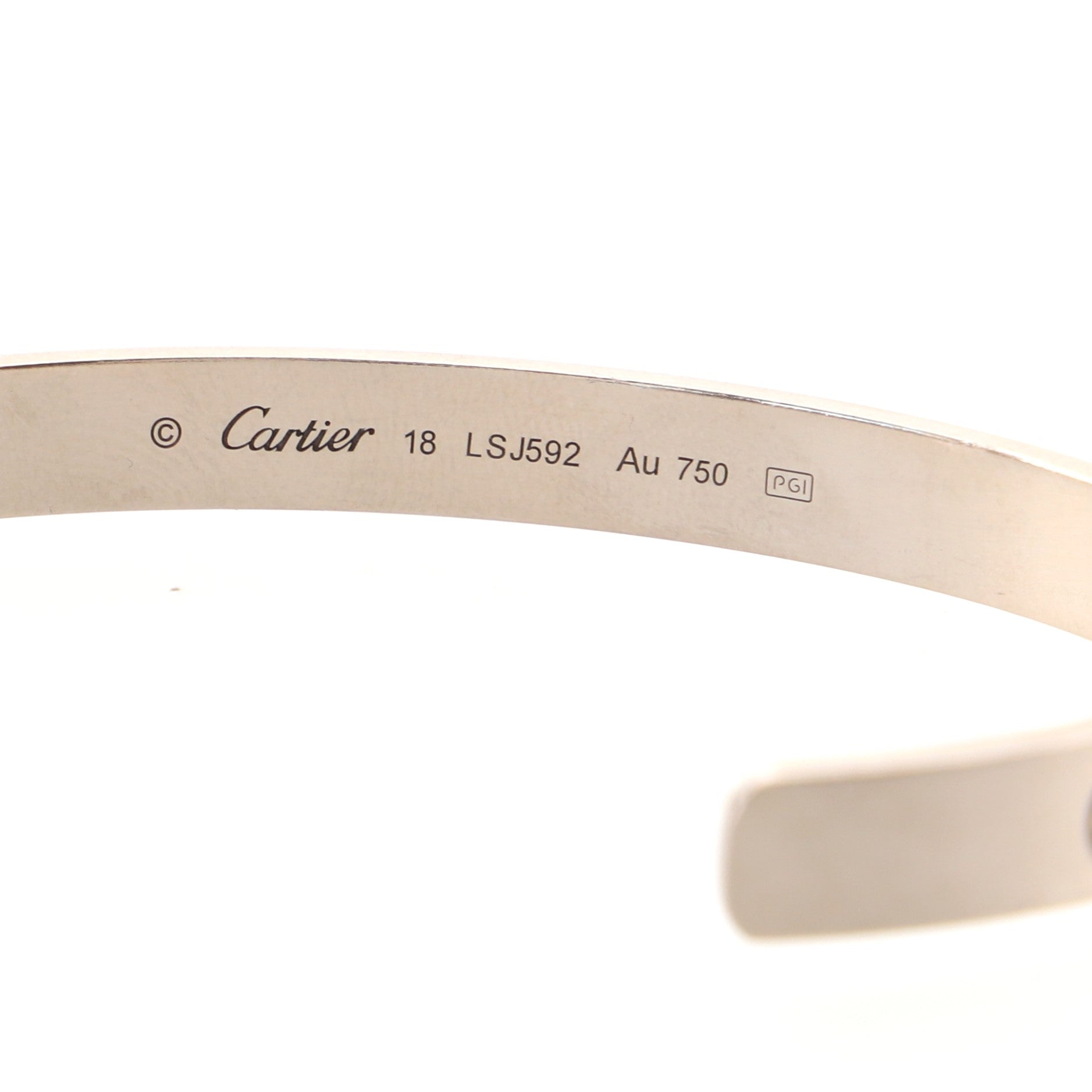 Love Cuff Bracelet 18K White Gold