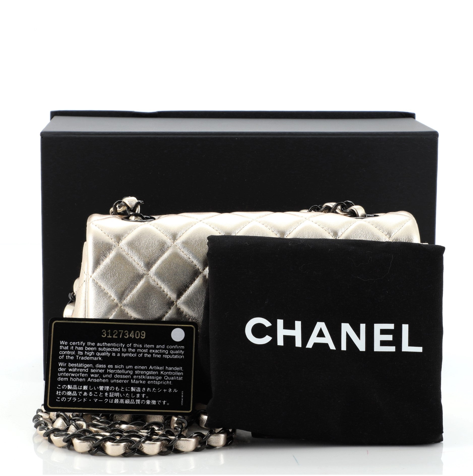 Classic Single Flap Bag Quilted Metallic Lambskin Mini
