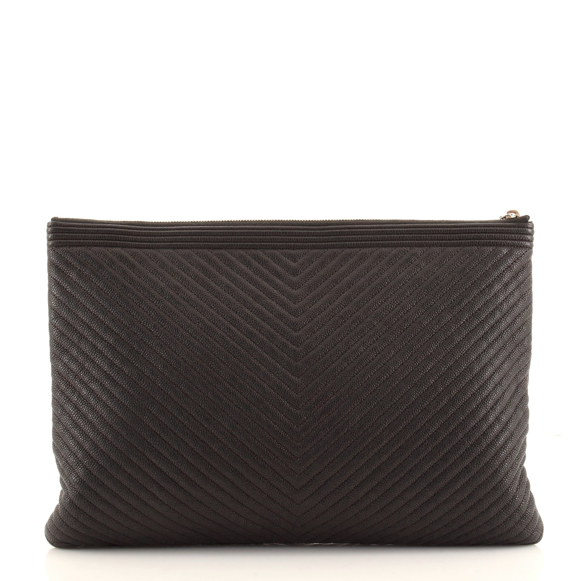 O Case Clutch Chevron Caviar Large