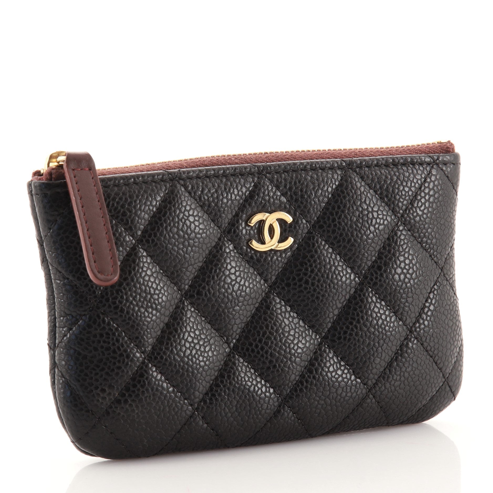 Classic O Case Pouch Quilted Caviar Mini