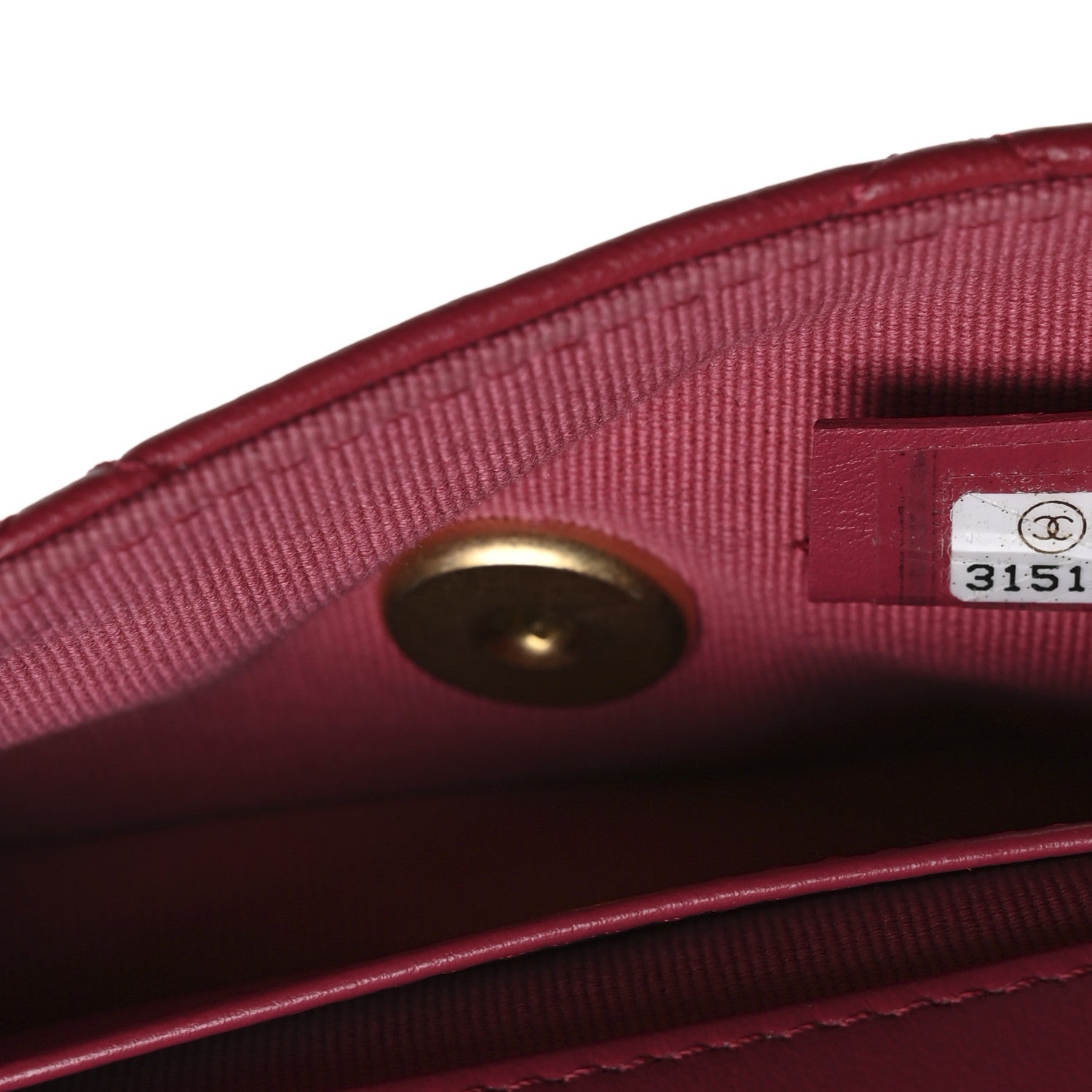 Calfskin Quilted Lady Handle Flap  Holder With Chain Dark Pink