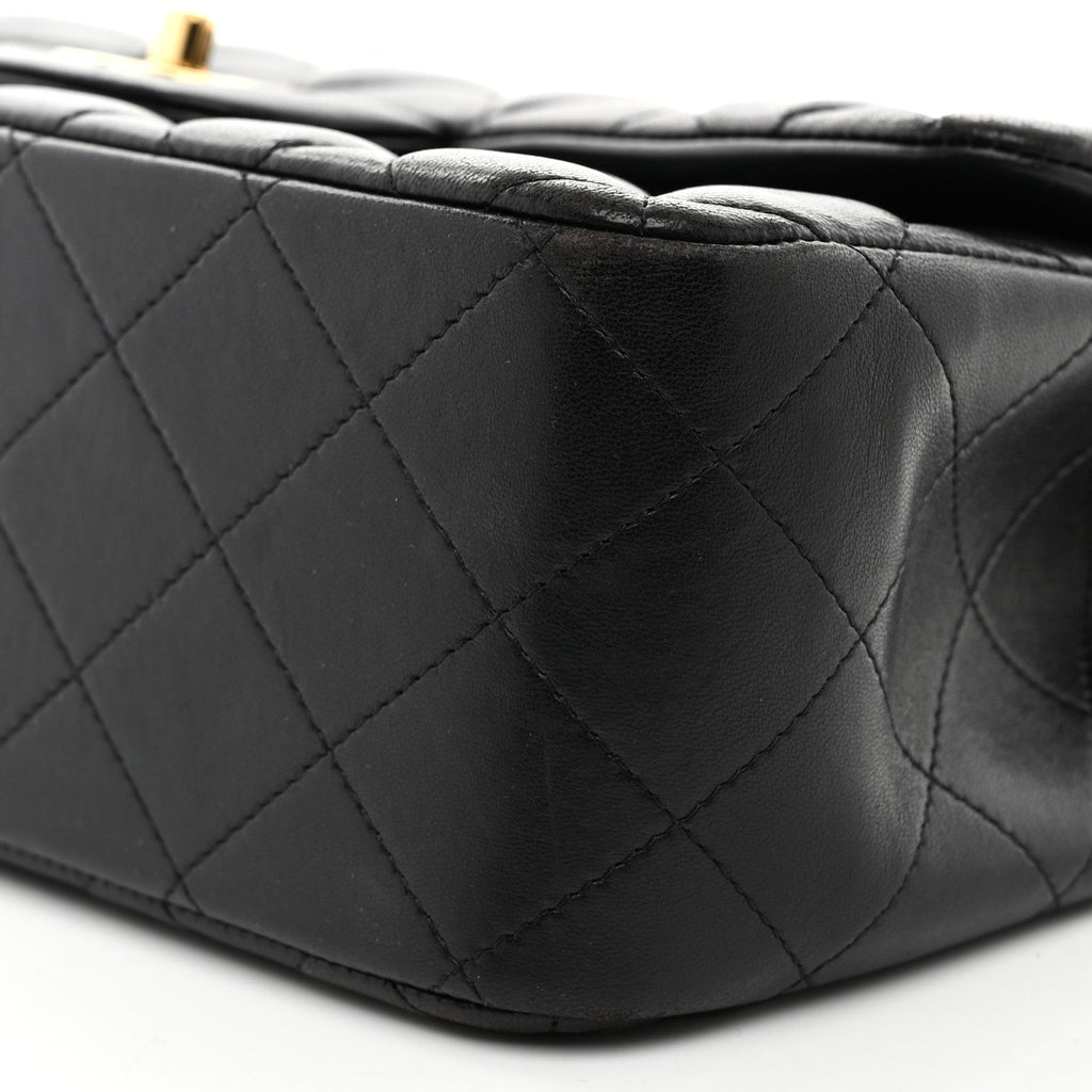 Lambskin Quilted Jumbo Double Flap Black