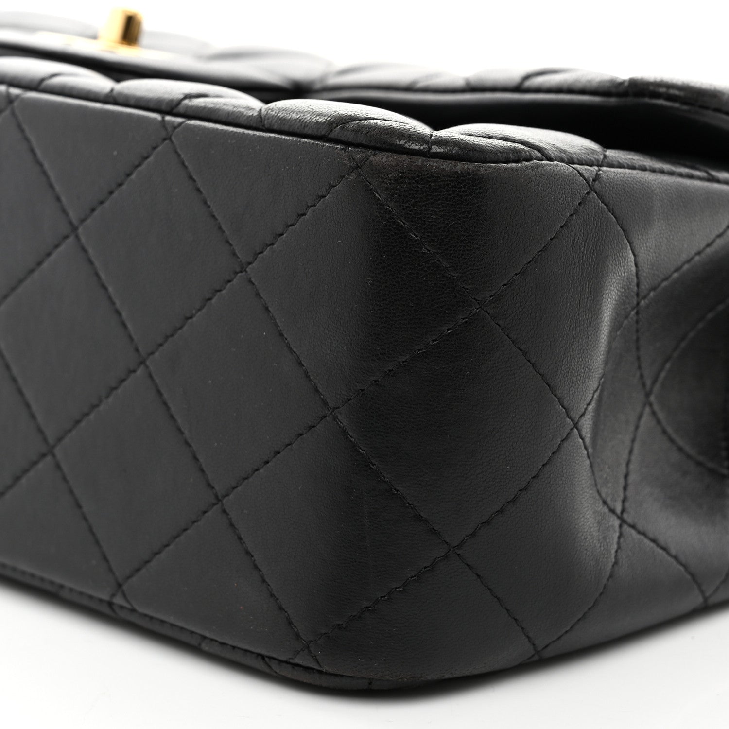 Lambskin Quilted Jumbo Double Flap Black