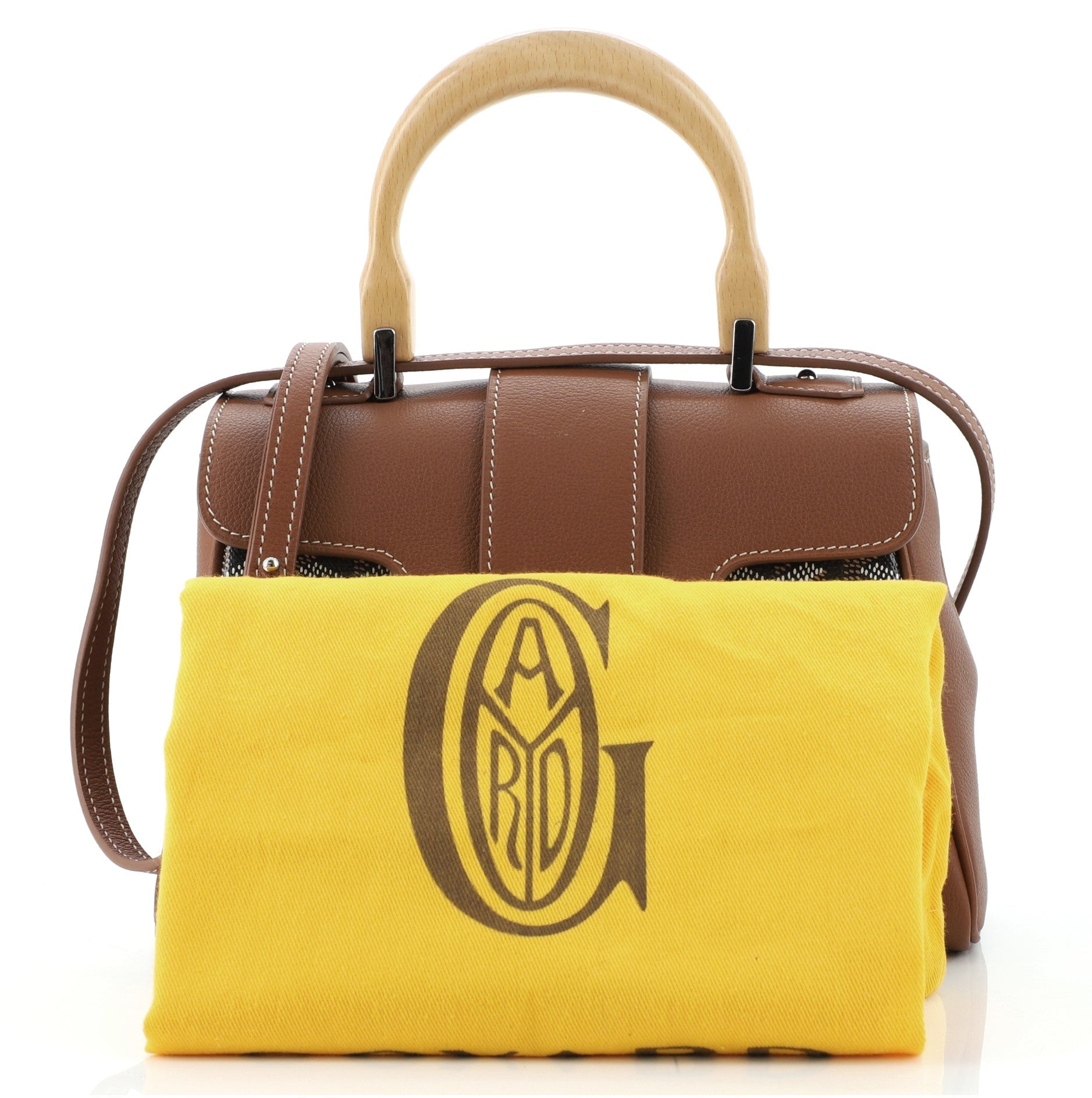 Saigon Top Handle Bag Coated Canvas with Leather Mini
