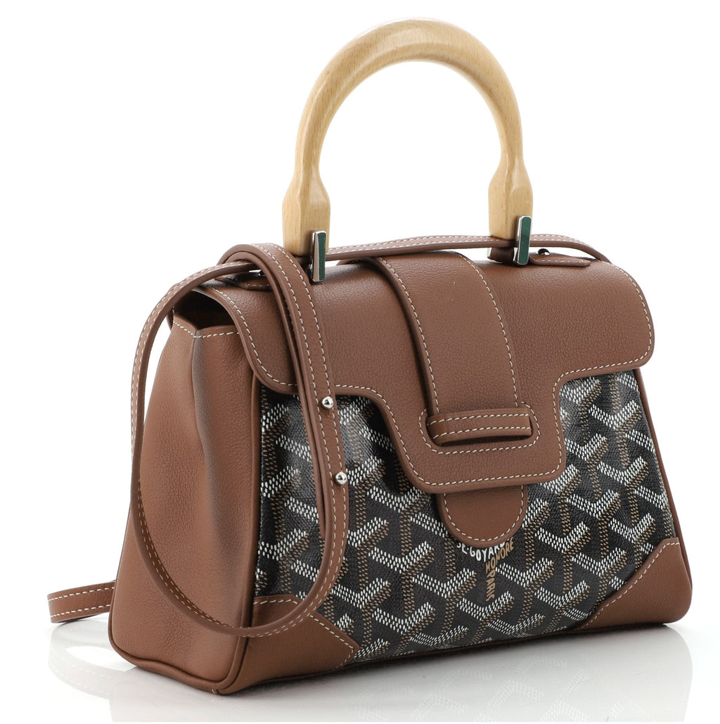 Saigon Top Handle Bag Coated Canvas with Leather Mini