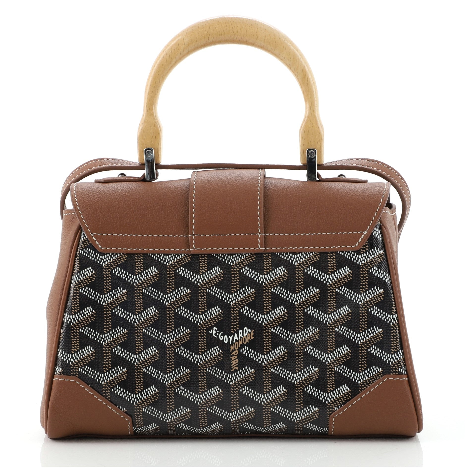 Saigon Top Handle Bag Coated Canvas with Leather Mini