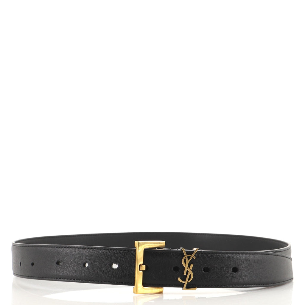 Monogram Square Buckle Belt Leather Medium 85
