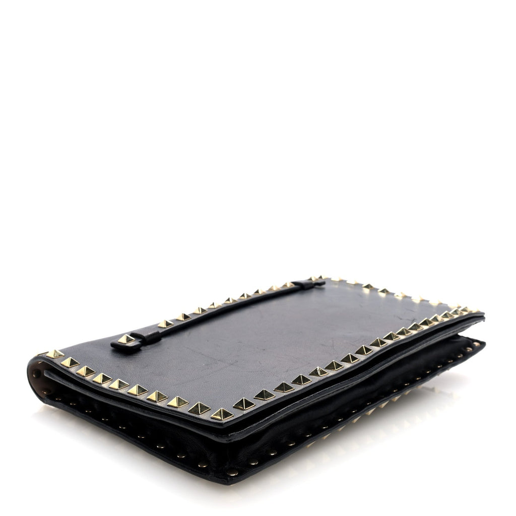 Nappa Rockstud Wristlet Clutch Black