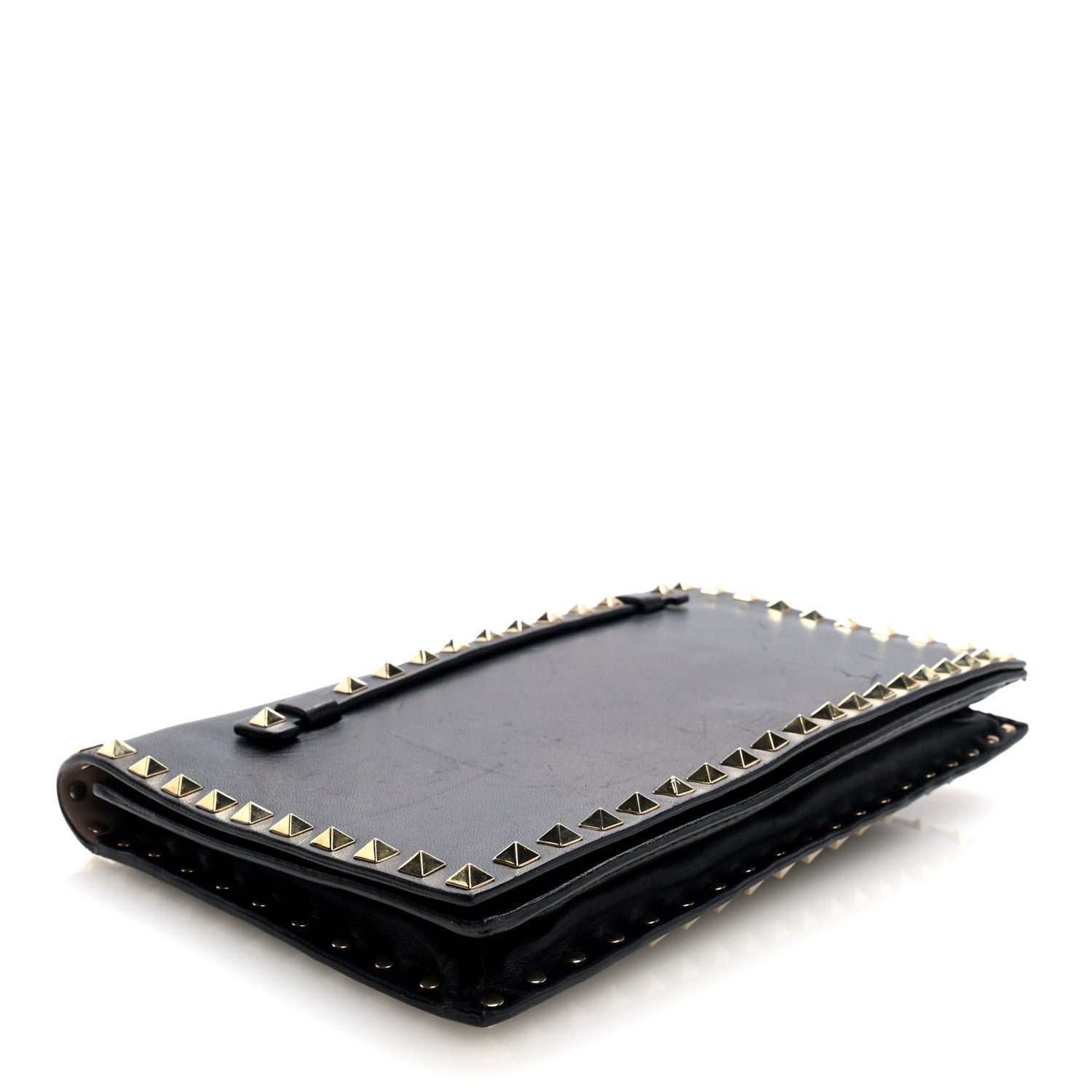 Nappa Rockstud Wristlet Clutch Black