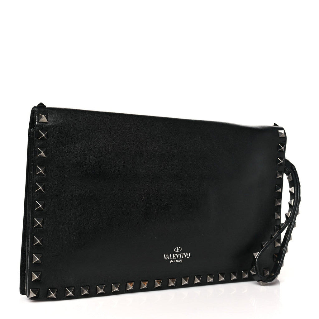 Nappa Rockstud Wristlet Clutch Black