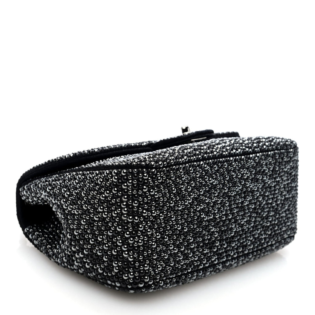 Suede Beaded Small Flap Dark Grey