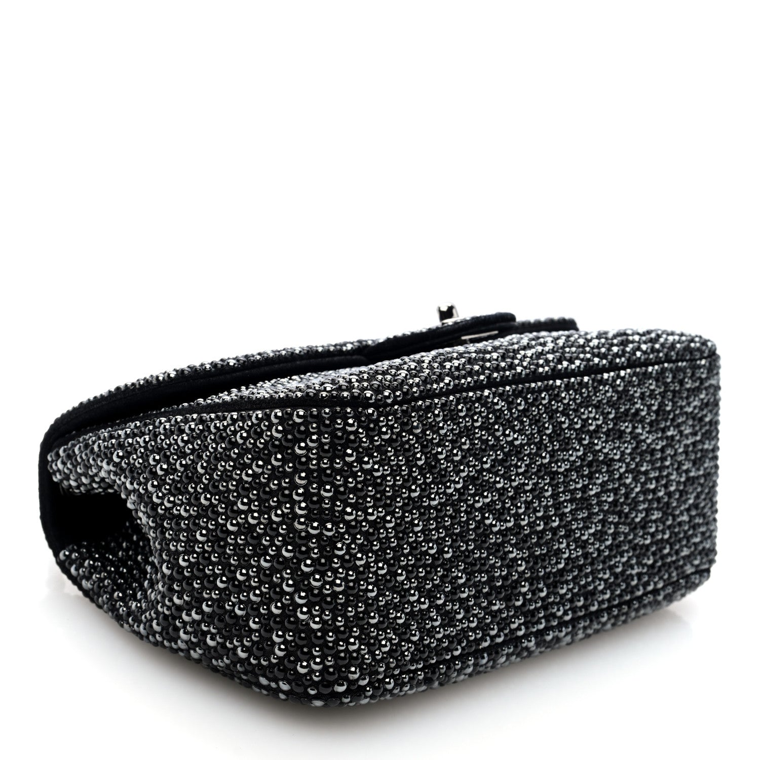 Suede Beaded Small Flap Dark Grey