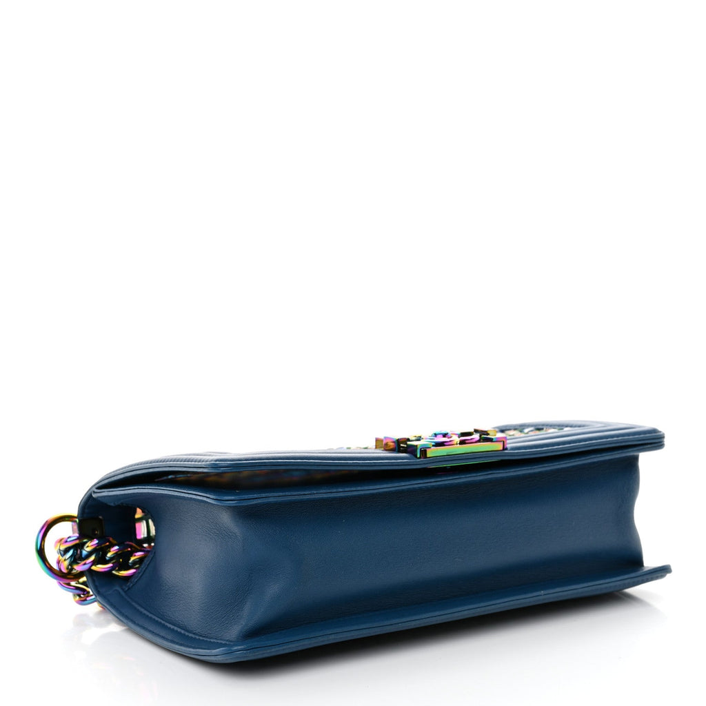 PVC Thread Woven Medium Boy Flap Dark Blue