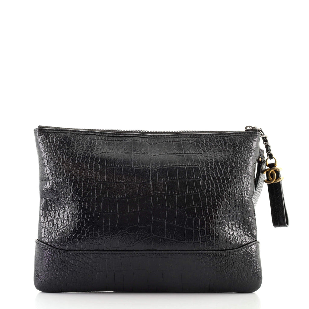 Gabrielle O Case Clutch Crocodile Embossed Calfskin Medium