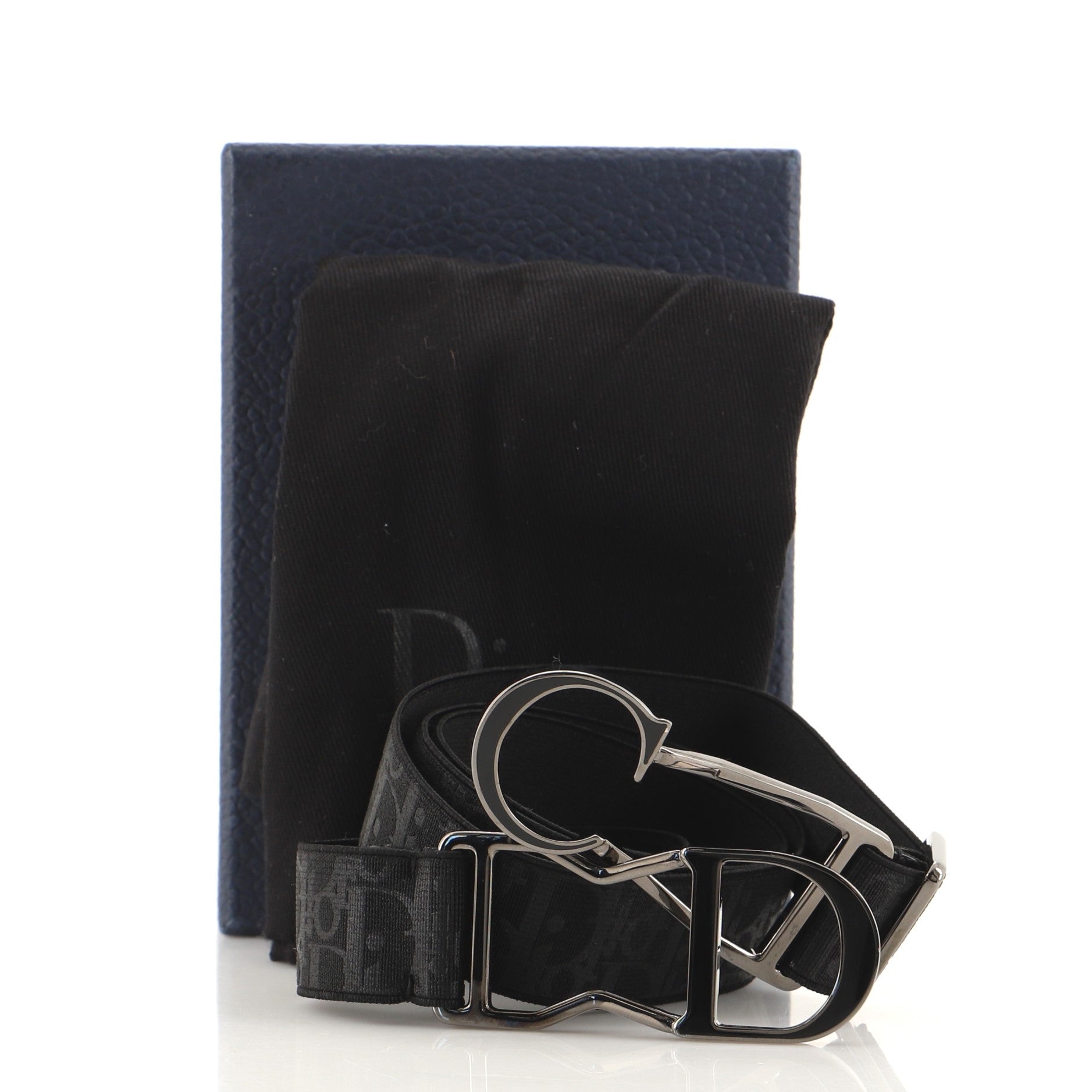 CD Buckle Belt Metal with Oblique Printed Elastic 85