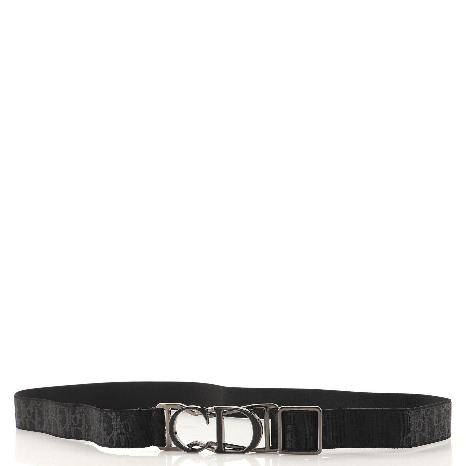 CD Buckle Belt Metal with Oblique Printed Elastic 85