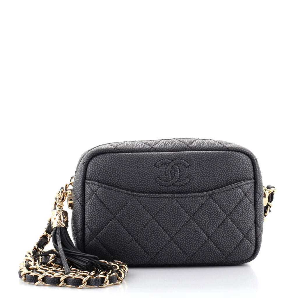 Coco Tassel Camera Case Quilted Caviar Mini